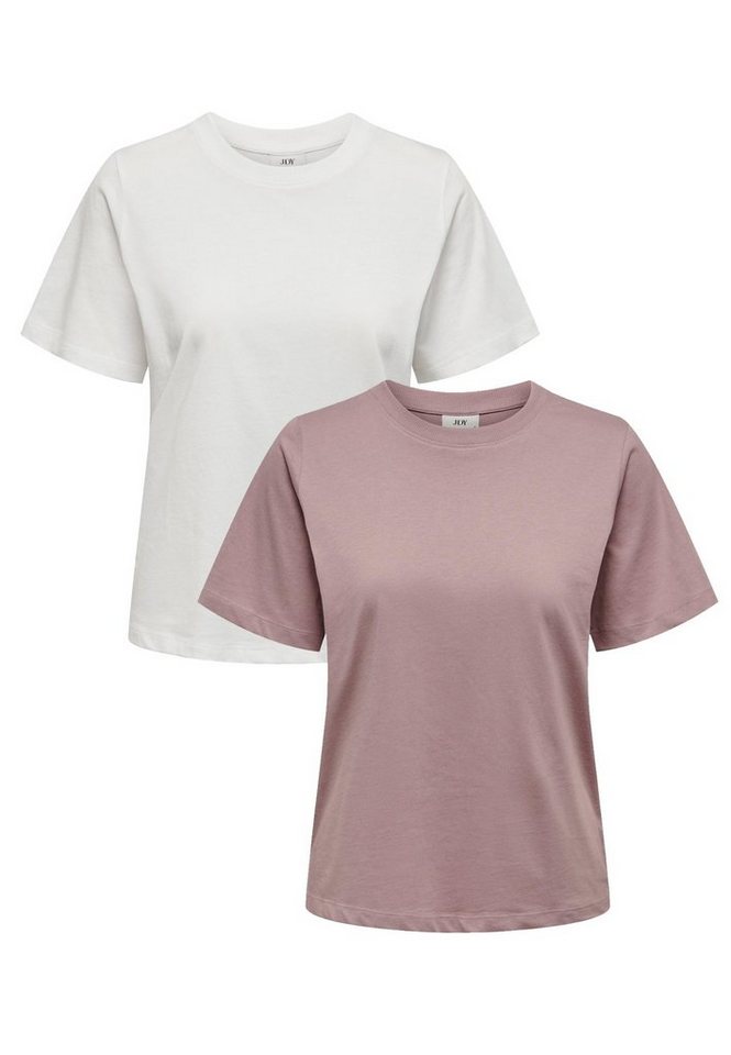 JACQUELINE de YONG T-Shirt Basic T-Shirt 2-er Set VMPAULA (2-tlg) 5417 in Weiß-3 von JACQUELINE de YONG