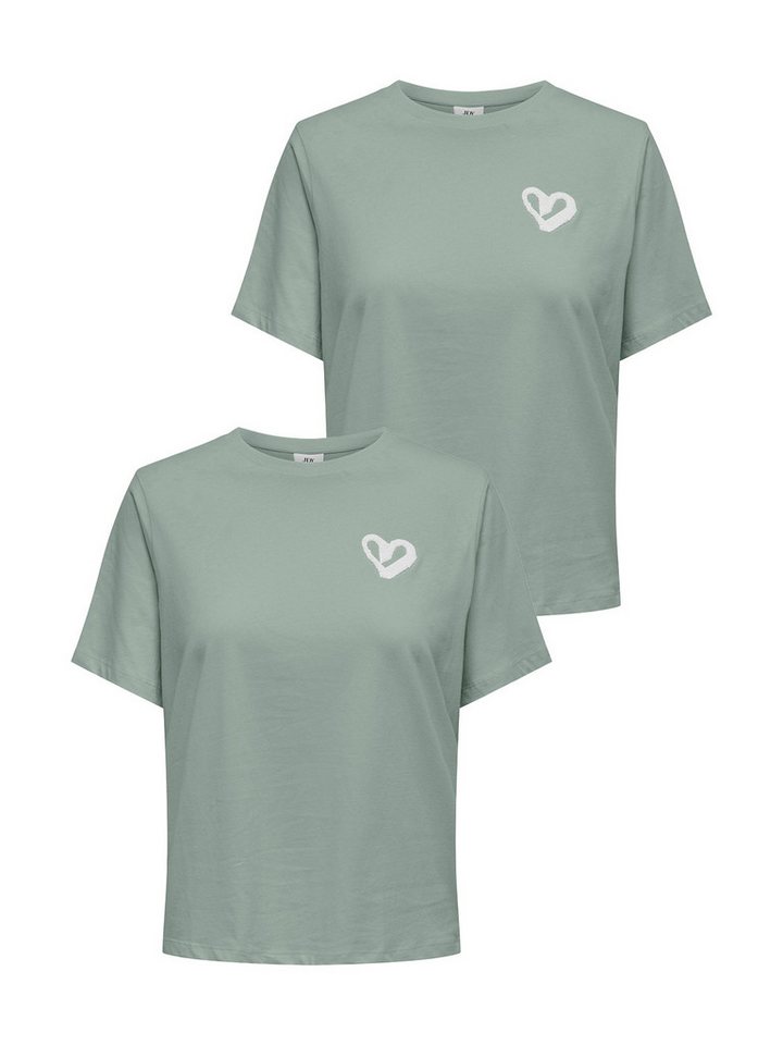 JACQUELINE de YONG T-Shirt Legerer Schriftzug Design in 2er-Pack (2-tlg) JDYFELISA S/S TOWEL PRINT TOP 2er-Pack von JACQUELINE de YONG