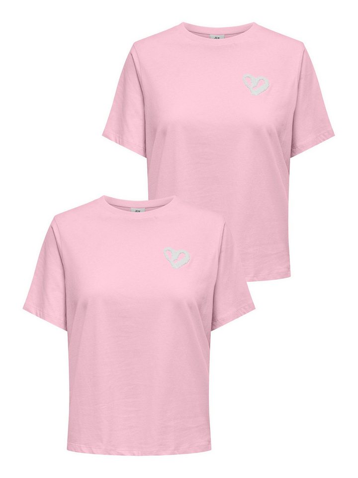 JACQUELINE de YONG T-Shirt Legerer Schriftzug Design in 2er-Pack (2-tlg) JDYFELISA S/S TOWEL PRINT TOP 2er-Pack von JACQUELINE de YONG