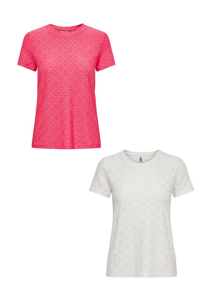 JACQUELINE de YONG T-Shirt 2er-Set Kurzarm Rundhals (2-tlg) JDYCATHINKA S/S TAG TOP JRS NOOS von JACQUELINE de YONG