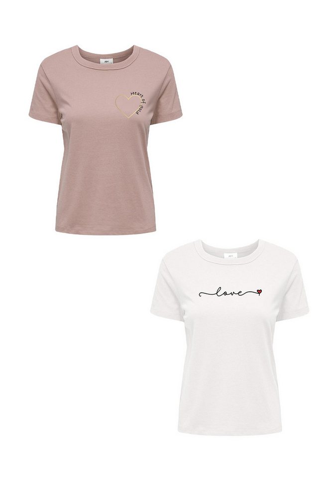 JACQUELINE de YONG T-Shirt 2er Set aus Baumwolle (2-tlg) JDYPARIS S/S PRINT TOP JRS EXP von JACQUELINE de YONG