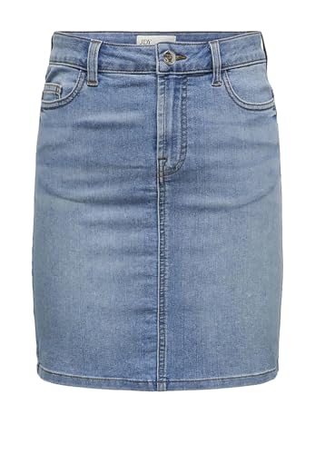 JDY Damen Jeans Rock JDYMOON HW REG Skirt Mix DNM (DE/NL/SE/PL, Alphanumerisch, M, Regular, Regular, Light Blue Denim) von JACQUELINE de YONG