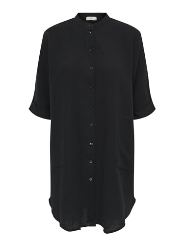 JDY Damen Long Musselin-Bluse JDYTheis Life 3/4-Ärmel Longshirt Oversized 15204625 Black 36 von JACQUELINE de YONG