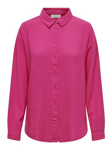 JDY Damen Musselin-Bluse JDYTheis Langarm 15271018 Fuchsia Purple L von JACQUELINE de YONG