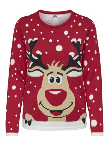 JDY Damen Weihnachts Strick-Pullover JDYLucia 15238375 True Red M von JACQUELINE de YONG