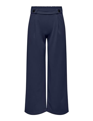 Jacqueline De Yong Damen Jdygeggo New Long Pant JRS Noos Hose Mit Weitem Beinschnitt, Black Iris, 38/XXS/L von JACQUELINE de YONG