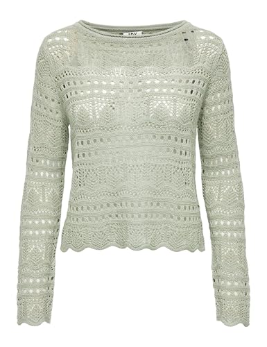 Jacqueline De Yong Damen Jdysun Lay L/S Boatneck Pullov. KNT Noos Strickpullover, Desert Sage, XS EU von JACQUELINE de YONG