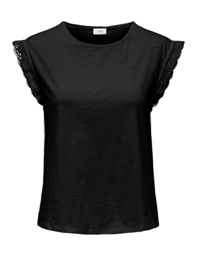 Jacqueline de Yong JDY T-Shirt Basic Kurzarm 2-er Stück Set Rundhals Top Blusen Shortsleeve mit Spitzen Ärmel JDYSALVA von JACQUELINE de YONG