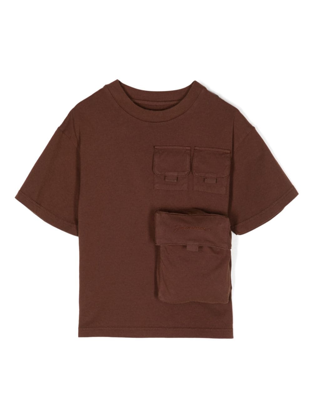 JACQUEMUS L'ENFANT Le Bolso T-Shirt mit Tasche - Braun von JACQUEMUS L'ENFANT