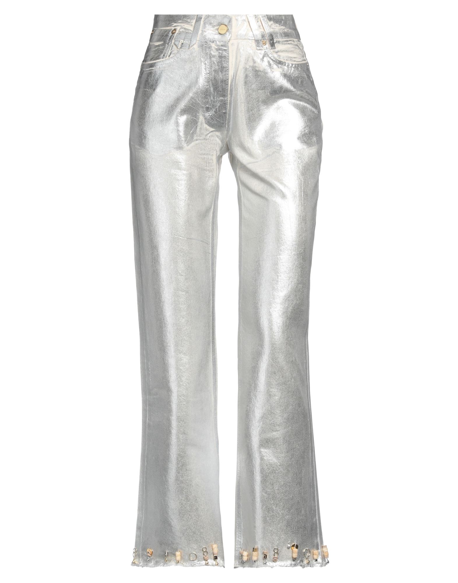 JACQUEMUS Jeanshose Damen Silber von JACQUEMUS