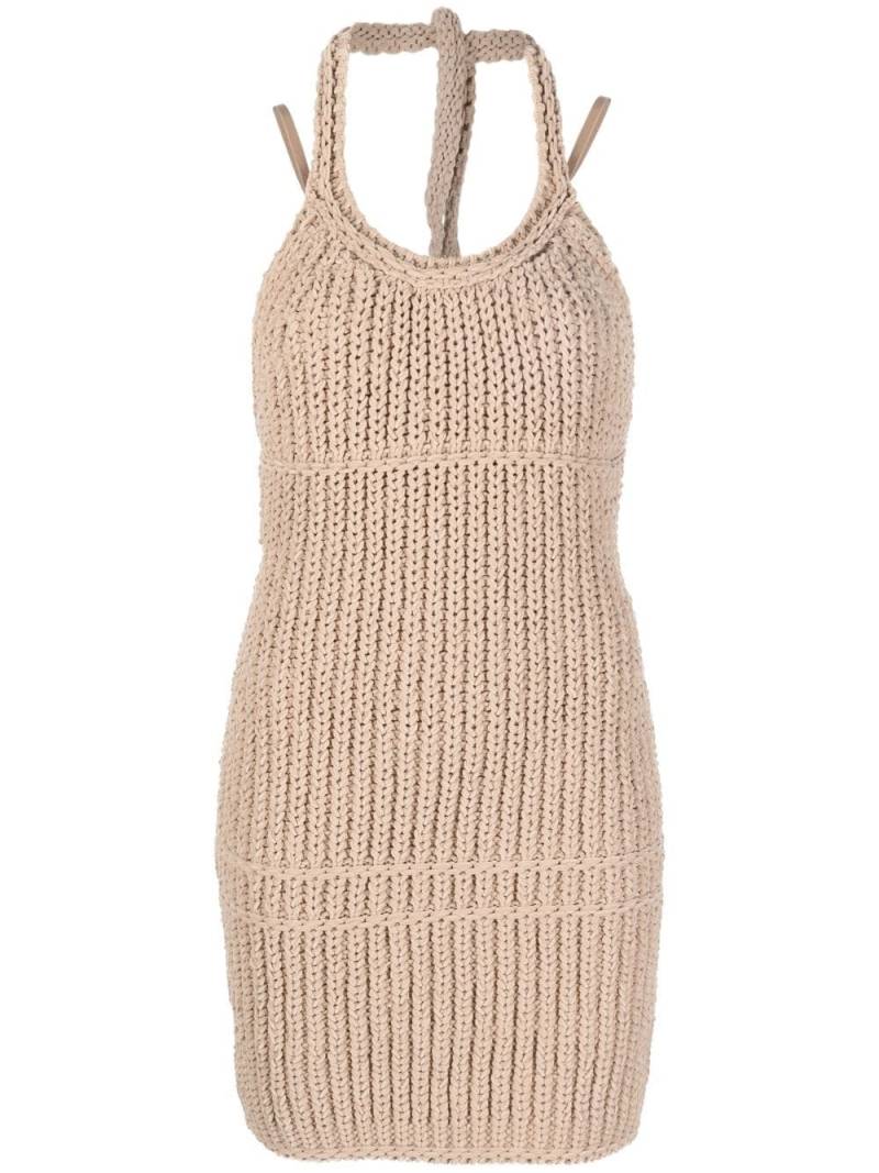 Jacquemus Gestricktes Neckholder-Kleid - Nude von Jacquemus