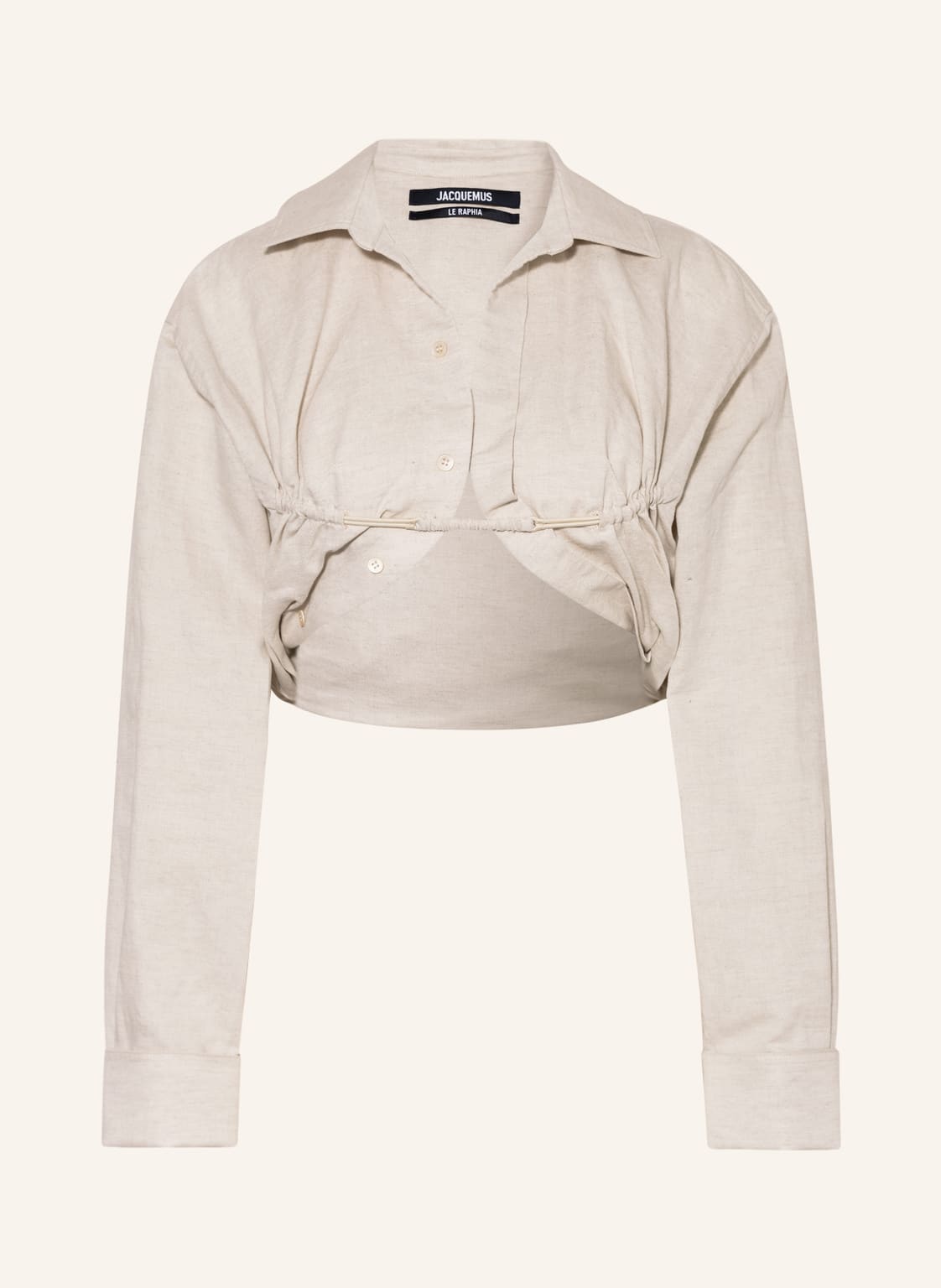 Jacquemus Cropped-Blusenshirt La Chemise Machou Mit Leinen beige von JACQUEMUS