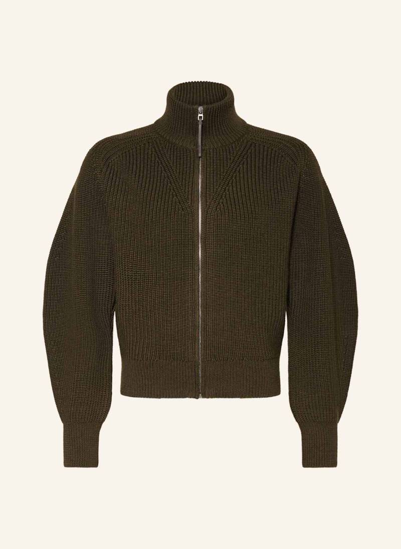 Jacquemus Strickjacke Le Cardigan Zippe Merino Aus Merinowolle gruen von JACQUEMUS