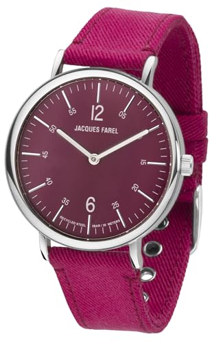 JACQUES FAREL hayfield Nachhaltige Damen Armbanduhr Recycling-Stahlgehäuse Analog Quarz 3 Bar mit Veganem Lyocell Armband Beere ORS 2288 JACQUES FAREL hayfield Nachhaltige Damen Armbanduhr Recycling-Stahlgehäuse Analog Quarz 3 Bar mit Veganem Lyocell Armband Beere ORS 2288 von JACQUES FAREL hayfield