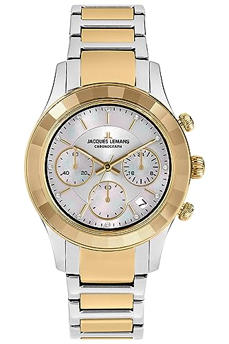 JACQUES LEMANS Damen-Armbanduhr Chronograph Bicolor 1-2151G von JACQUES LEMANS