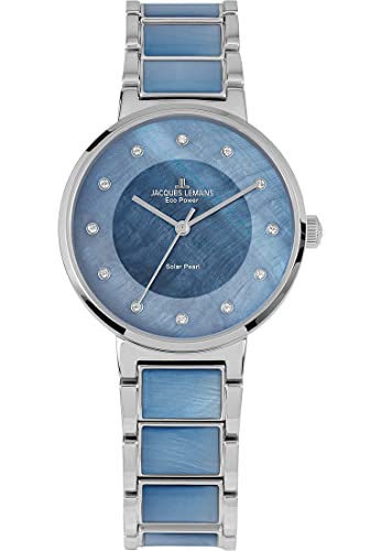 JACQUES LEMANS Damen-Uhren Analog Solar One Size Blau 32023315 von JACQUES LEMANS