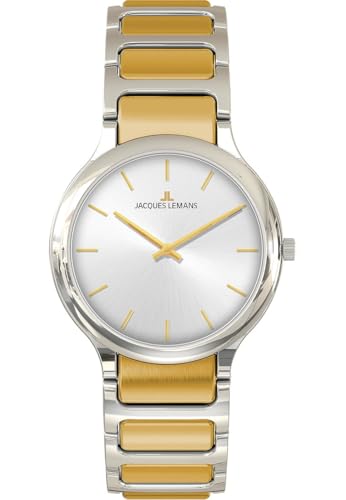 JACQUES LEMANS Damen-Uhren Analog Quarz One Size, Bicolor 32030406 von JACQUES LEMANS