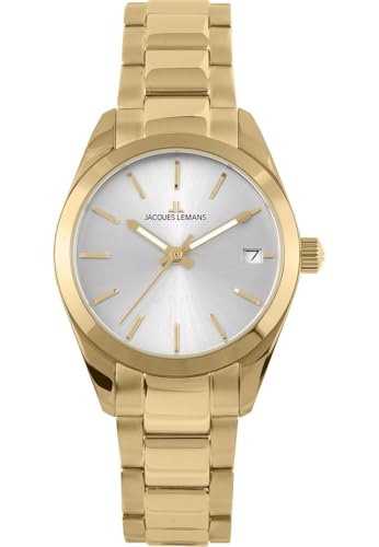 JACQUES LEMANS Damen-Uhren Analog Quarz One Size, Gold 32030398 von JACQUES LEMANS