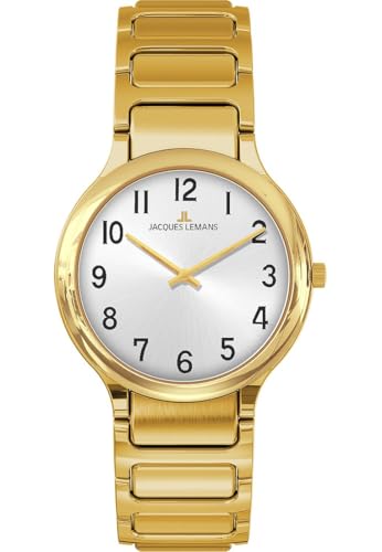 JACQUES LEMANS Damen-Uhren Analog Quarz One Size, Gold 32030408 von JACQUES LEMANS