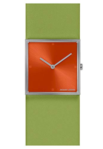 JACQUES LEMANS Damen-Uhren Analog Quarz One Size Grün/Orange 32016506 von JACQUES LEMANS