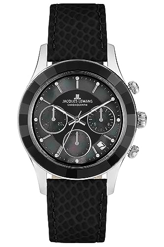 JACQUES LEMANS Damenuhr Venice Lederarmband Chronograph 1-2151A von JACQUES LEMANS