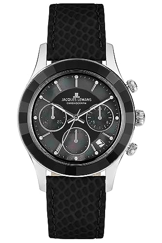 JACQUES LEMANS Damenuhr Chronograph Schwarz 1-2151A von JACQUES LEMANS