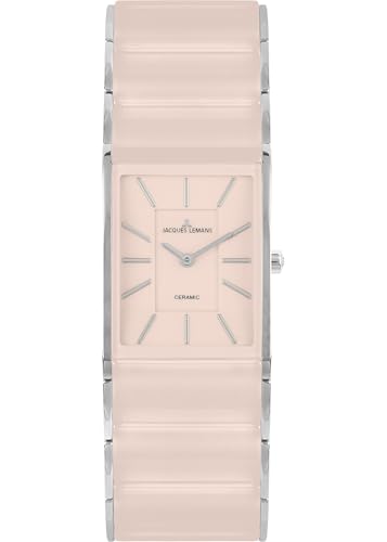 JACQUES LEMANS Damenuhr Dublin Keramik 24 x 28 MM Saphirglas mit Edelstahlband 1-1940P von JACQUES LEMANS
