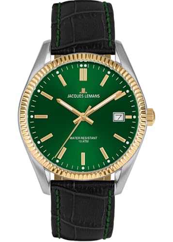 JACQUES LEMANS Damenuhr 'Jubiläums Kollektion 50 Jahre' Derby 34 MM 10 ATM Datum mit Lederband 50-4W von JACQUES LEMANS