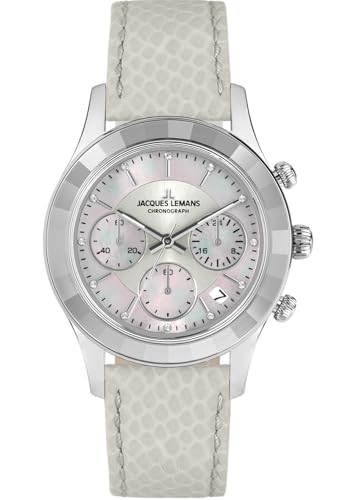 JACQUES LEMANS Damenuhr Venice Lederarmband Chronograph 1-2151B von JACQUES LEMANS