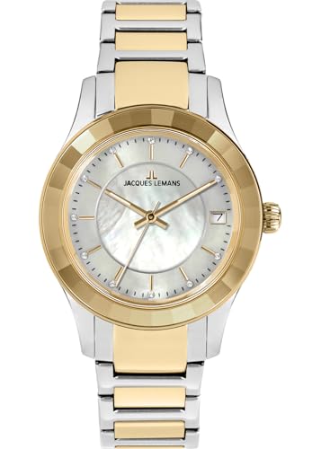 JACQUES LEMANS Damenuhr Venice Metallband 1-2194F von JACQUES LEMANS