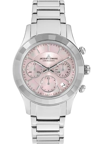 JACQUES LEMANS Damenuhr Venice Metallband Chronograph 1-2151L von JACQUES LEMANS