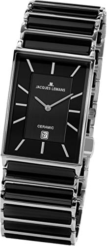 JACQUES LEMANS Herren Analog Quarz Uhr mit Edelstahl Armband 1-1593.1A von JACQUES LEMANS