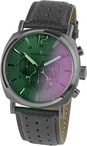 JACQUES LEMANS Herren-Uhren Analog Quarz One Size Grau 32016553 von JACQUES LEMANS