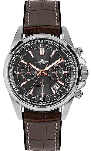 JACQUES LEMANS Herrenuhr Chronograph Liverpool Braun/Grau 1-2117W von JACQUES LEMANS