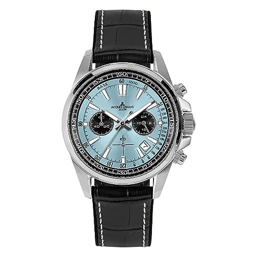 JACQUES LEMANS Herrenuhr Chronograph Liverpool Schwarz/Hellblau 1-2117R von JACQUES LEMANS