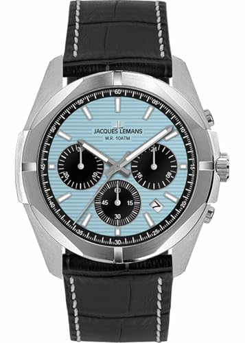 JACQUES LEMANS Herrenuhr Chronograph Melbourne 10 Bar Wasserdicht 1-2180E von JACQUES LEMANS