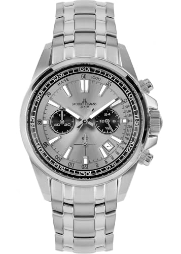 JACQUES LEMANS Herrenuhr Chronograph Ziffernblatt mit Sonnenschliff 1-2117ZA von JACQUES LEMANS