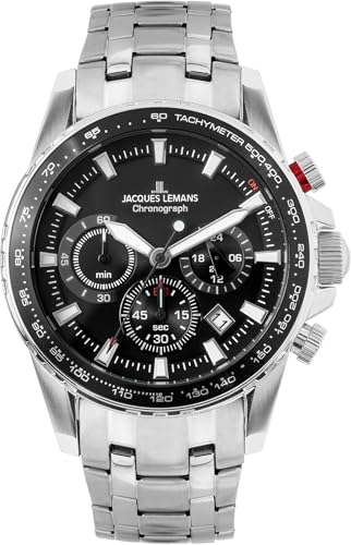 JACQUES LEMANS Herrenuhr Liverpool Metallband Chronograph 1-2099D von JACQUES LEMANS