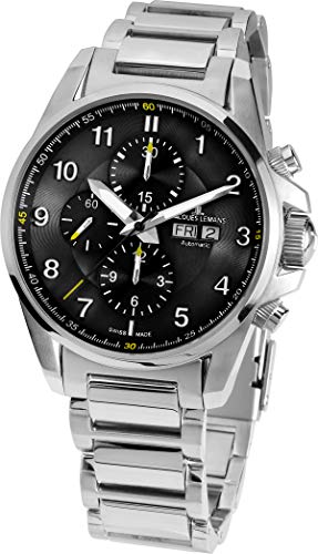 JACQUES LEMANS Herrenuhr Liverpool Valjoux Metallband massiv Edelstahl Chronograph 1-1750D von JACQUES LEMANS