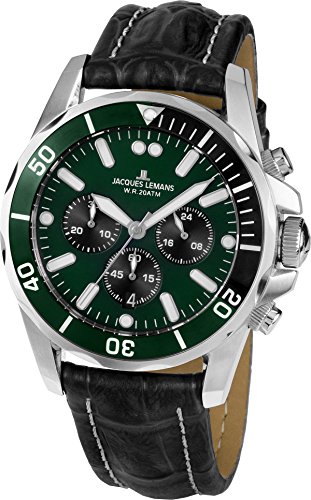 JACQUES LEMANS Herrenuhr Liverpool massiv Edelstahl Chronograph 1-1907Z von JACQUES LEMANS