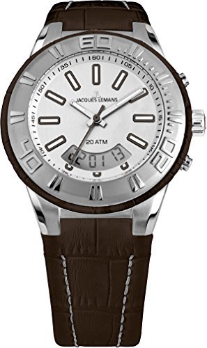 Jacques Lemans Unisex Erwachsene Armbanduhr Multi Zifferblatt Quarz Leder 1-1772D von JACQUES LEMANS