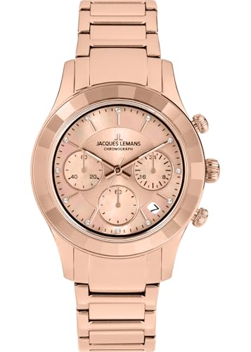 JACQUES LEMANS Damenuhr Venice Metallband Chronograph 1-2151I von JACQUES LEMANS