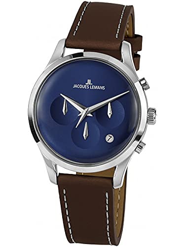 JACQUES LEMANS Unisex-Uhren Analog Quarz One Size Blau 32016515 von JACQUES LEMANS