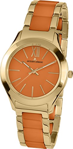 Jacques Lemans Damen Analog Quarz Uhr mit Edelstahl beschichtet Armband 1-1796O von JACQUES LEMANS