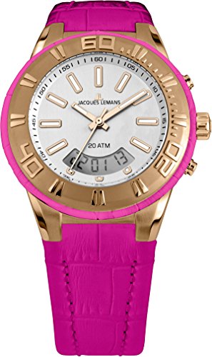 Jacques Lemans Damen Armbanduhr Multi Zifferblatt Quarz Leder 1-1772G von JACQUES LEMANS