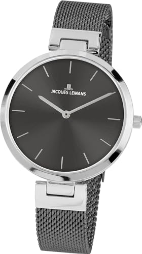 JACQUES LEMANS Damen-Uhren Analog Quarz One Size Anthrazit 32016529 von JACQUES LEMANS