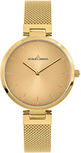 JACQUES LEMANS Damen-Uhren Analog Quarz One Size Gold 32016530 von JACQUES LEMANS