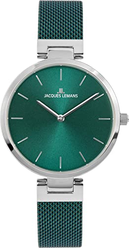 JACQUES LEMANS Damen-Uhren Analog Quarz One Size Grün 32016529 von JACQUES LEMANS