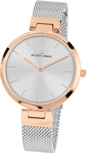 JACQUES LEMANS Damen Analog Quarz Uhr 1-2110K von JACQUES LEMANS