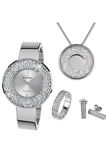 JACQUES LEMANS Damen-Uhren-Sets Analog Quarz 54 Silber 32021368 von JACQUES LEMANS